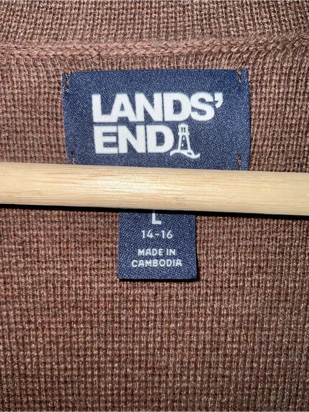 Lands' End Chocolate Brown Knit Blazer